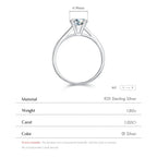 Bague solitaire moissanite taille ronde — vue 2