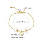 Bracelet cœur et perle sur chaîne réglable — vue 6