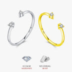Bague moissanite sertie en argent massif 925