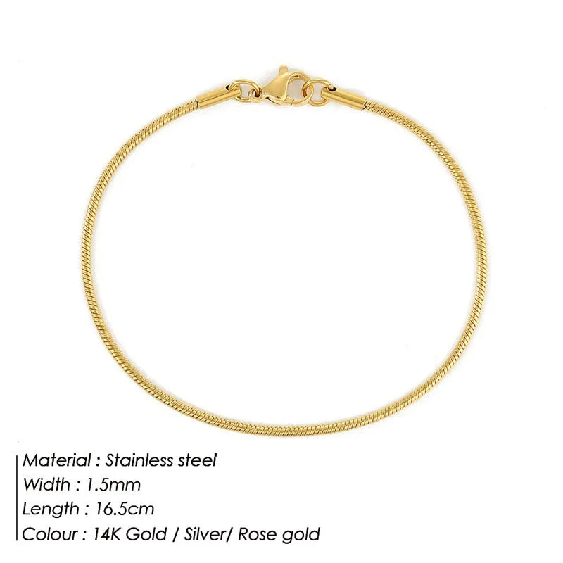 Bracelet maille serpent lisse et souple — vue 10