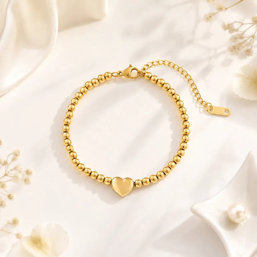 Bracelet maille cubaine revisitée, acier doré — vue 4