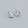 Puces d'oreilles fleur ciselée, argent 925 — vue 6