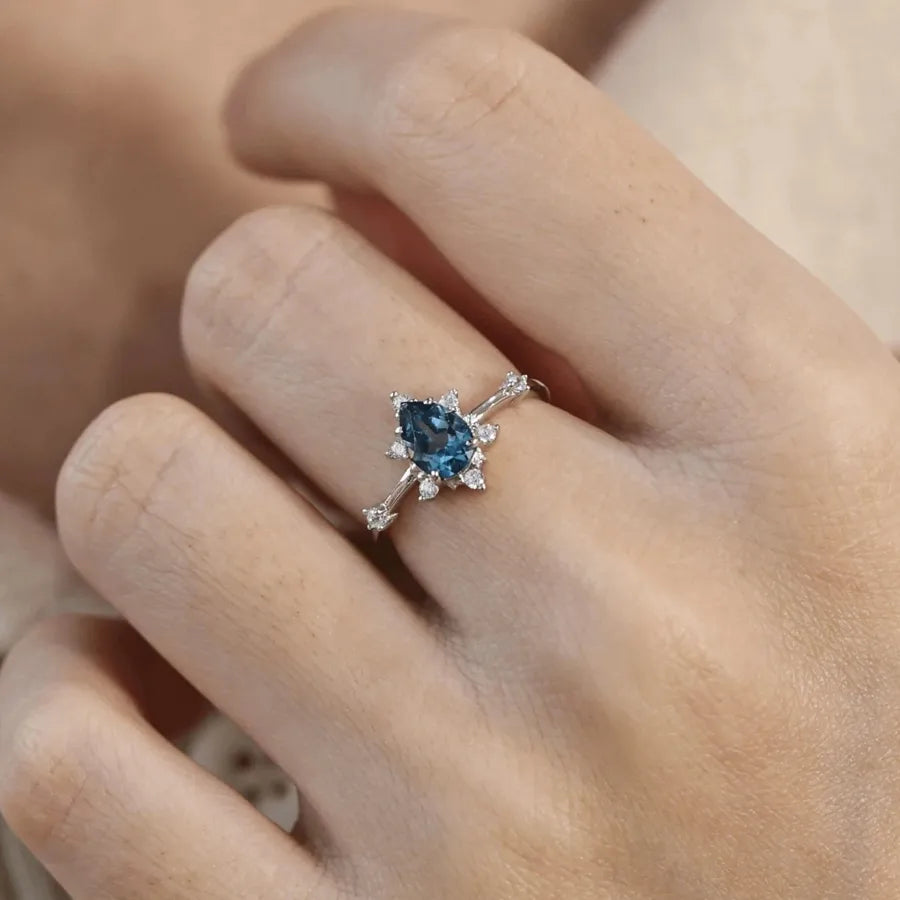 Bague à pierres taille goutte alignées — vue 5