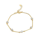 Bracelet en laiton doré serti de zircons — vue 5