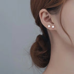 Puces d'oreilles à perle, argent massif 925 — vue 2