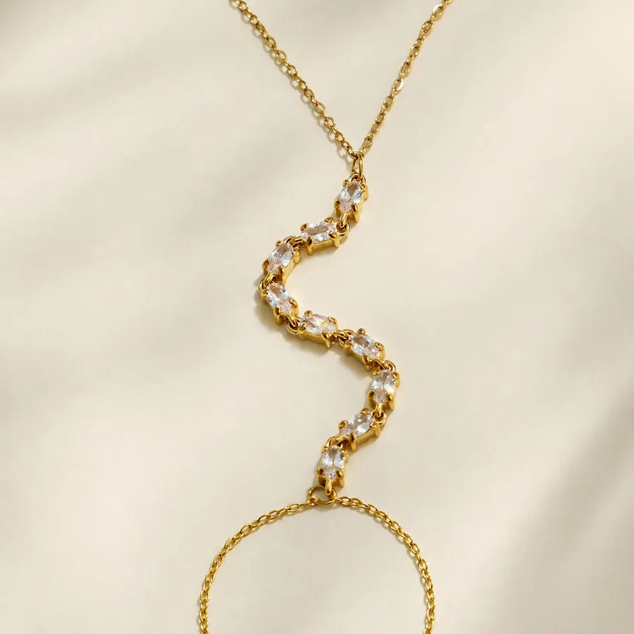 Bracelet à ligne continue de zircons sertis — vue 2