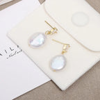 Boucles d'oreilles à perle baroque, argent 925 — vue 6