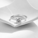 Bague solitaire moissanite taille ronde — vue 5