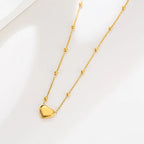 Collier cœur épuré, chaîne en acier titane — vue 4