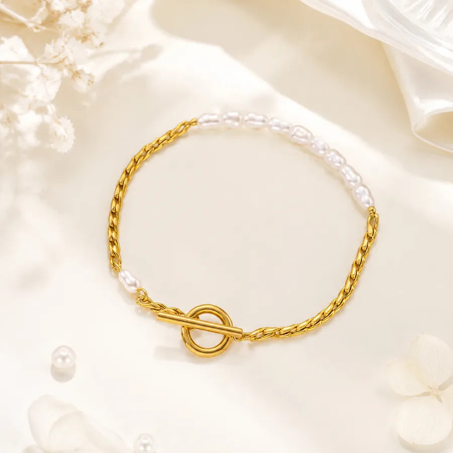 Bracelet maille cubaine aux maillons décalés — vue 3