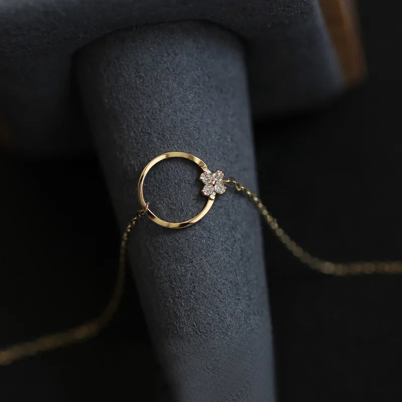 Bracelet fleur ciselée, argent massif 925 — vue 4