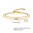 Bracelet nœud délicat sur chaîne dorée — vue 2