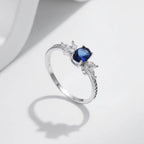Bague à zircon taille ovale, rhodiée — vue 6