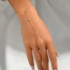 Bracelet maille forçat asymétrique en acier inoxydable doré