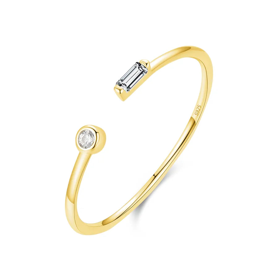 Bague ouverte ajustable sertie d'un zircon — vue 5
