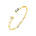 Bague ouverte ajustable sertie d'un zircon — vue 5