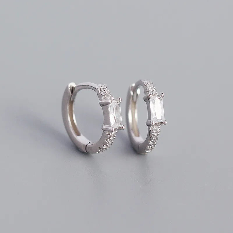 Boucles d'oreilles à zircon rectangle — vue 6