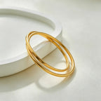 Bracelet aux maillons irréguliers, acier doré — vue 5