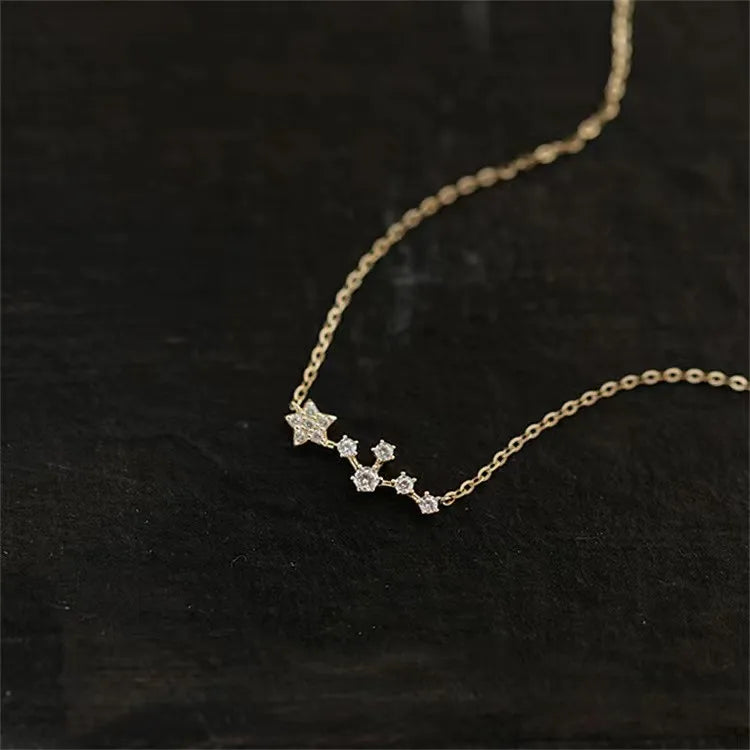 Collier étoile fine, argent massif 925 doré — vue 5