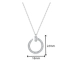 Collier à pendentif en U serti, argent 925 — vue 5