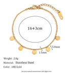 Bracelet pastille sur chaîne à billes dorée — vue 2