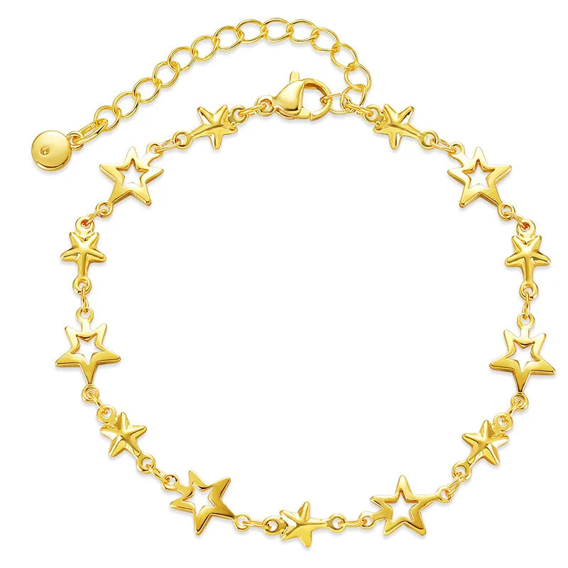 Bracelet étoile en laiton doré — vue 6