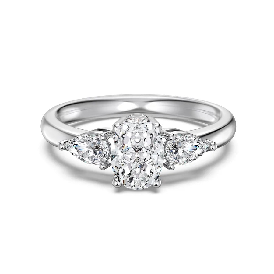 Bague pierre fleur de givre 1 carat, argent 925 — vue 5