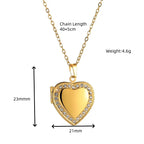 Collier médaillon cœur à ouvrir, chaîne dorée — vue 2