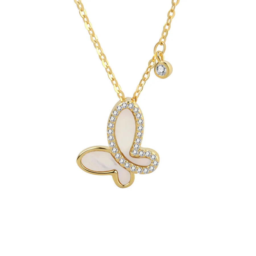 Collier papillon de nacre, argent 925 — vue 5