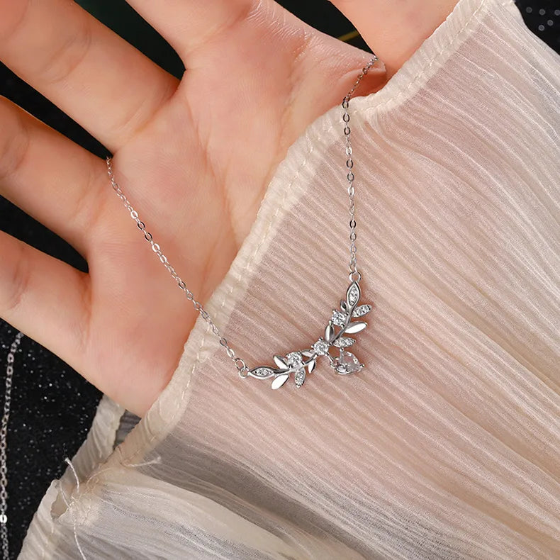 Collier feuilles de laurier en argent 999 — vue 2