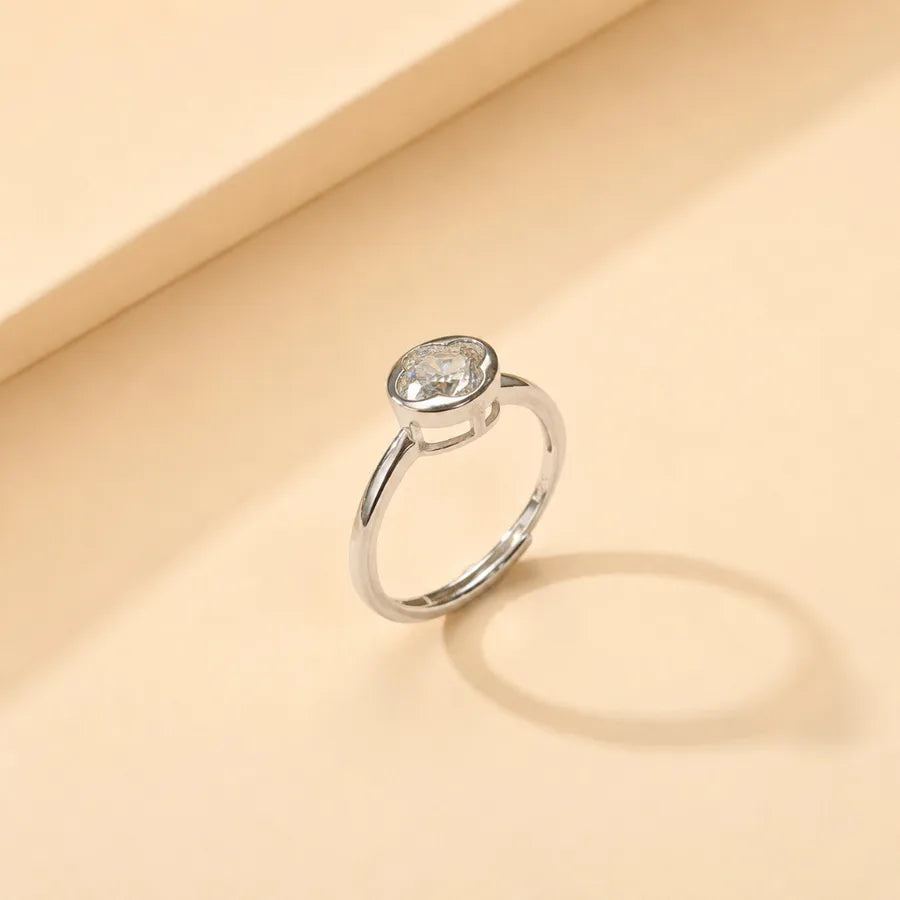 Bague moissanite ronde, modèle unisexe — vue 2