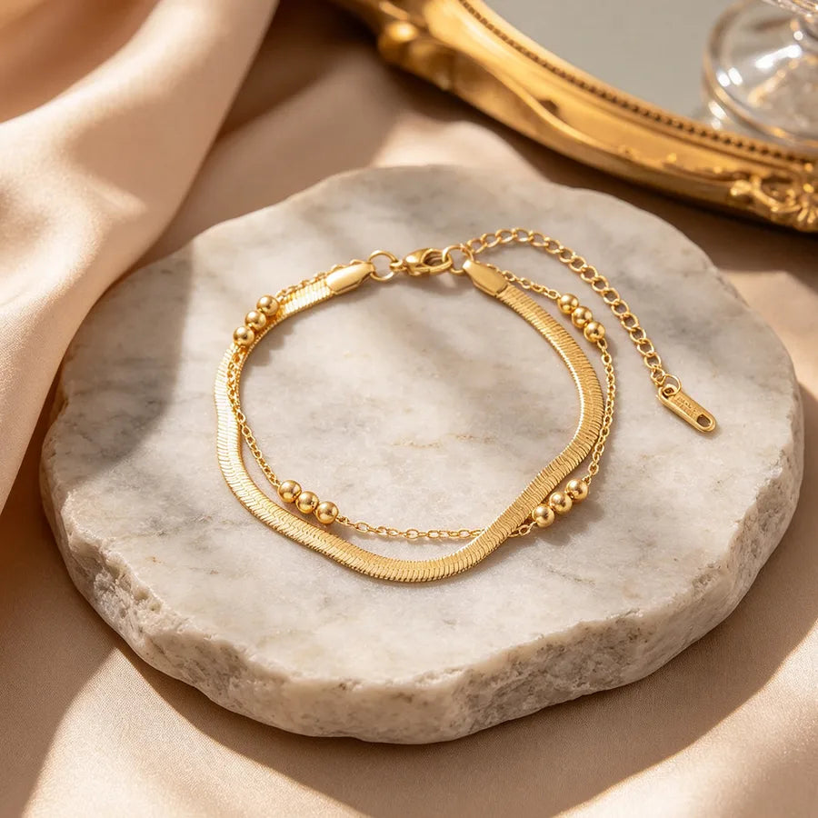 Bracelet maille forçat aux maillons anguleux — vue 3