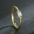 Bague géométrique sertie, argent massif 925 — vue 5