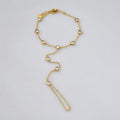 Bracelet fin serti de zircons, acier doré — vue 9