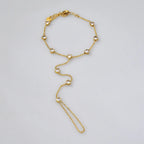 Bracelet fin serti de zircons, acier doré — vue 9