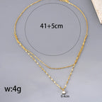 Collier maille grain de café, acier doré — vue 2